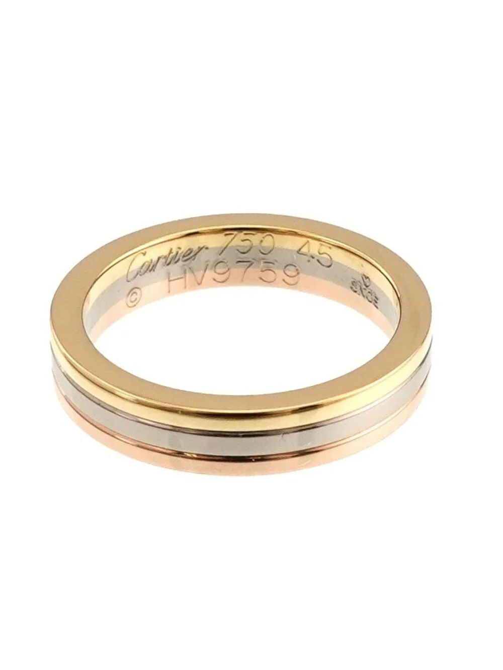 Cartier Vendome 45 Ring 18k YG WG PG Three Gold 750